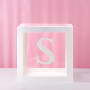 Transparent Cube Balloon Box With Letter A- Z