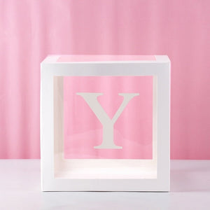 Transparent Cube Balloon Box With Letter A- Z