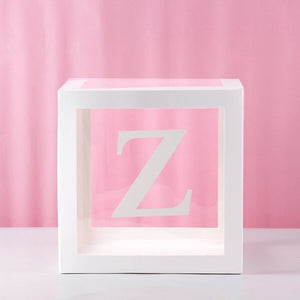 Transparent Cube Balloon Box With Letter A- Z