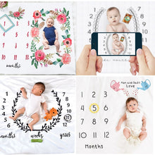 Load image into Gallery viewer, Newborn baby Monthly Growth Milestone Blanket photography props Background Cloth Commemorate Rug