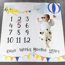 Load image into Gallery viewer, Newborn baby Monthly Growth Milestone Blanket photography props Background Cloth Commemorate Rug