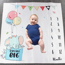 Load image into Gallery viewer, Newborn baby Monthly Growth Milestone Blanket photography props Background Cloth Commemorate Rug