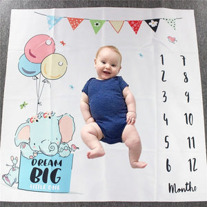 Newborn baby Monthly Growth Milestone Blanket photography props Background Cloth Commemorate Rug