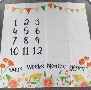 Newborn baby Monthly Growth Milestone Blanket photography props Background Cloth Commemorate Rug