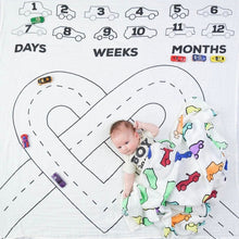 Load image into Gallery viewer, Newborn baby Monthly Growth Milestone Blanket photography props Background Cloth Commemorate Rug