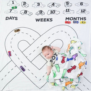 Newborn baby Monthly Growth Milestone Blanket photography props Background Cloth Commemorate Rug