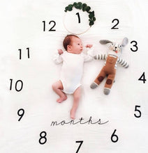 Load image into Gallery viewer, Newborn baby Monthly Growth Milestone Blanket photography props Background Cloth Commemorate Rug