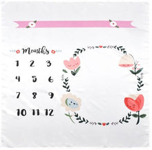 Load image into Gallery viewer, Newborn baby Monthly Growth Milestone Blanket photography props Background Cloth Commemorate Rug