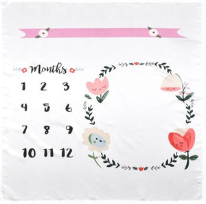 Newborn baby Monthly Growth Milestone Blanket photography props Background Cloth Commemorate Rug