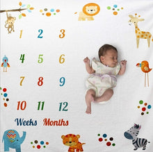 Load image into Gallery viewer, Newborn baby Monthly Growth Milestone Blanket photography props Background Cloth Commemorate Rug