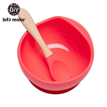 Load image into Gallery viewer, Silicone Baby Feeding Set Waterproof Spoon &amp; Bowl