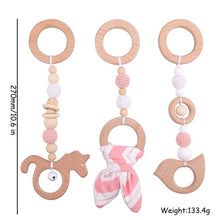 Load image into Gallery viewer, Let&#39;s Make Baby Gym Wood Crochet Star Bell Unicorn Beech Wood Teething Toys Play Gym Set Baby Shower Gift Toys For Newborn 1 Set