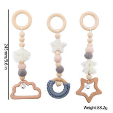 Load image into Gallery viewer, Let&#39;s Make Baby Gym Wood Crochet Star Bell Unicorn Beech Wood Teething Toys Play Gym Set Baby Shower Gift Toys For Newborn 1 Set