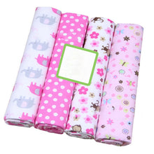 Load image into Gallery viewer, 4Pcs/Lot Muslin 100% Cotton Baby Bed Sheet Baby Swaddles Soft Newborns Blankets Blankets Muslin Diapers Swaddle Bed Wrap Sheet