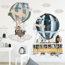 Load image into Gallery viewer, Cartoon Hot Air Balloon Wall Stickers Animals Kids room Baby Nursery Room Decoration Wall Decals Eco-friendly Art Vinyl Murals