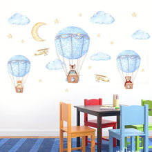 Load image into Gallery viewer, Cartoon Hot Air Balloon Wall Stickers Animals Kids room Baby Nursery Room Decoration Wall Decals Eco-friendly Art Vinyl Murals