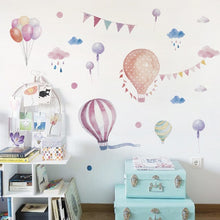 Load image into Gallery viewer, Cartoon Hot Air Balloon Wall Stickers Animals Kids room Baby Nursery Room Decoration Wall Decals Eco-friendly Art Vinyl Murals