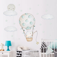 Load image into Gallery viewer, Cartoon Hot Air Balloon Wall Stickers Animals Kids room Baby Nursery Room Decoration Wall Decals Eco-friendly Art Vinyl Murals