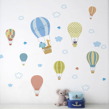 Load image into Gallery viewer, Cartoon Hot Air Balloon Wall Stickers Animals Kids room Baby Nursery Room Decoration Wall Decals Eco-friendly Art Vinyl Murals