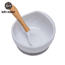 Load image into Gallery viewer, Silicone Baby Feeding Set Waterproof Spoon &amp; Bowl