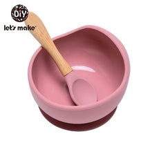 Load image into Gallery viewer, Silicone Baby Feeding Set Waterproof Spoon &amp; Bowl