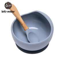 Load image into Gallery viewer, Silicone Baby Feeding Set Waterproof Spoon &amp; Bowl