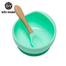 Load image into Gallery viewer, Silicone Baby Feeding Set Waterproof Spoon &amp; Bowl