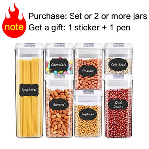 Purchase Set [Send 1 Sticker + 1 Pen] Food storage container Acrylic kitchen storage multigrain storage jar transparent sealed