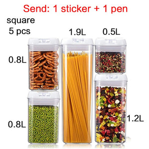 Purchase Set [Send 1 Sticker + 1 Pen] Food storage container Acrylic kitchen storage multigrain storage jar transparent sealed