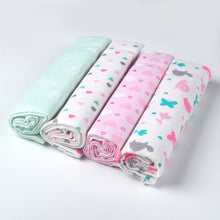 Load image into Gallery viewer, 4Pcs/Lot Muslin 100% Cotton Flannel Baby Swaddles Soft Newborns Blankets Baby Blankets Newborn Muslin Diapers Baby Swaddle Wrap