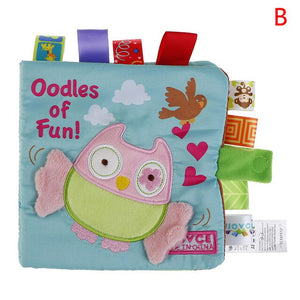 Animal Style Monkey/Owl/Dog Newborn Baby Toy Learning Educational Kids Cloth Books Cute Infant Baby Fabric Book Ratteles Toys