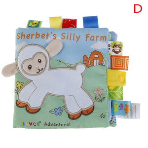 Animal Style Monkey/Owl/Dog Newborn Baby Toy Learning Educational Kids Cloth Books Cute Infant Baby Fabric Book Ratteles Toys