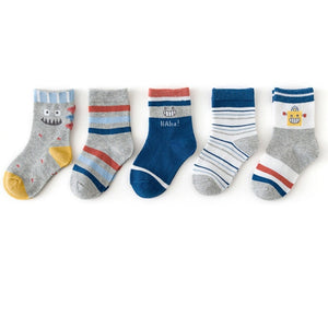 5 Pairs/pack 1-12years Cute Unisex Cotton Baby Toddler Kids Socks