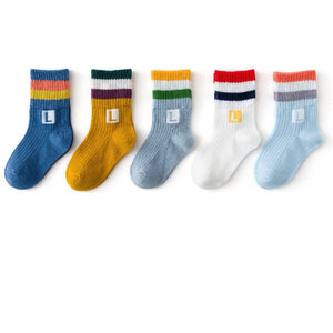 5 Pairs/pack 1-12years Cute Unisex Cotton Baby Toddler Kids Socks