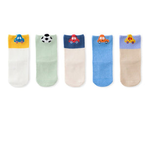 5 Pairs/pack 1-12years Cute Unisex Cotton Baby Toddler Kids Socks