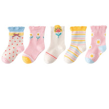 Load image into Gallery viewer, 5 Pairs/pack 1-12years Cute Unisex Cotton Baby Toddler Kids Socks