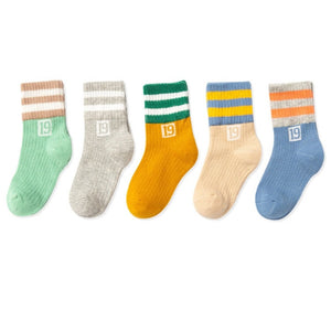 5 Pairs/pack 1-12years Cute Unisex Cotton Baby Toddler Kids Socks