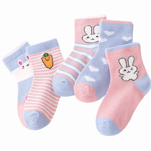 5 Pairs/pack 1-12years Cute Unisex Cotton Baby Toddler Kids Socks