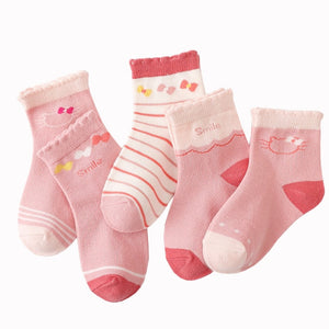 5 Pairs/pack 1-12years Cute Unisex Cotton Baby Toddler Kids Socks