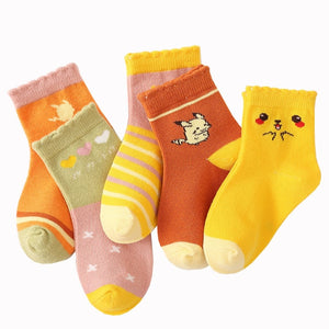 5 Pairs/pack 1-12years Cute Unisex Cotton Baby Toddler Kids Socks