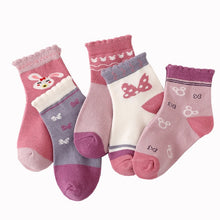 Load image into Gallery viewer, 5 Pairs/pack 1-12years Cute Unisex Cotton Baby Toddler Kids Socks