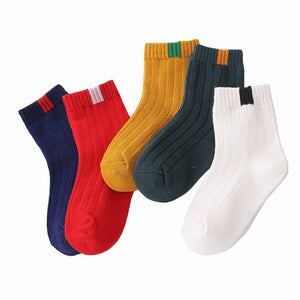 5 Pairs/pack 1-12years Cute Unisex Cotton Baby Toddler Kids Socks