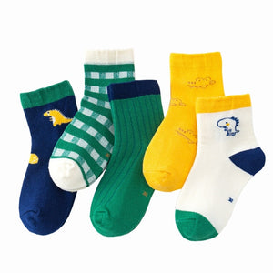 5 Pairs/pack 1-12years Cute Unisex Cotton Baby Toddler Kids Socks