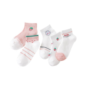 5 Pairs/pack 1-12years Cute Unisex Cotton Baby Toddler Kids Socks