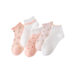 5 Pairs/pack 1-12years Cute Unisex Cotton Baby Toddler Kids Socks