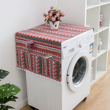 Load image into Gallery viewer, Faux Linen Washing Machine Cover with Pocket Refrigerator Top Cover Microwave Oven Dust Proof Cover Household Home Storage