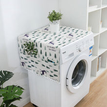 Load image into Gallery viewer, Faux Linen Washing Machine Cover with Pocket Refrigerator Top Cover Microwave Oven Dust Proof Cover Household Home Storage