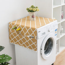 Load image into Gallery viewer, Faux Linen Washing Machine Cover with Pocket Refrigerator Top Cover Microwave Oven Dust Proof Cover Household Home Storage